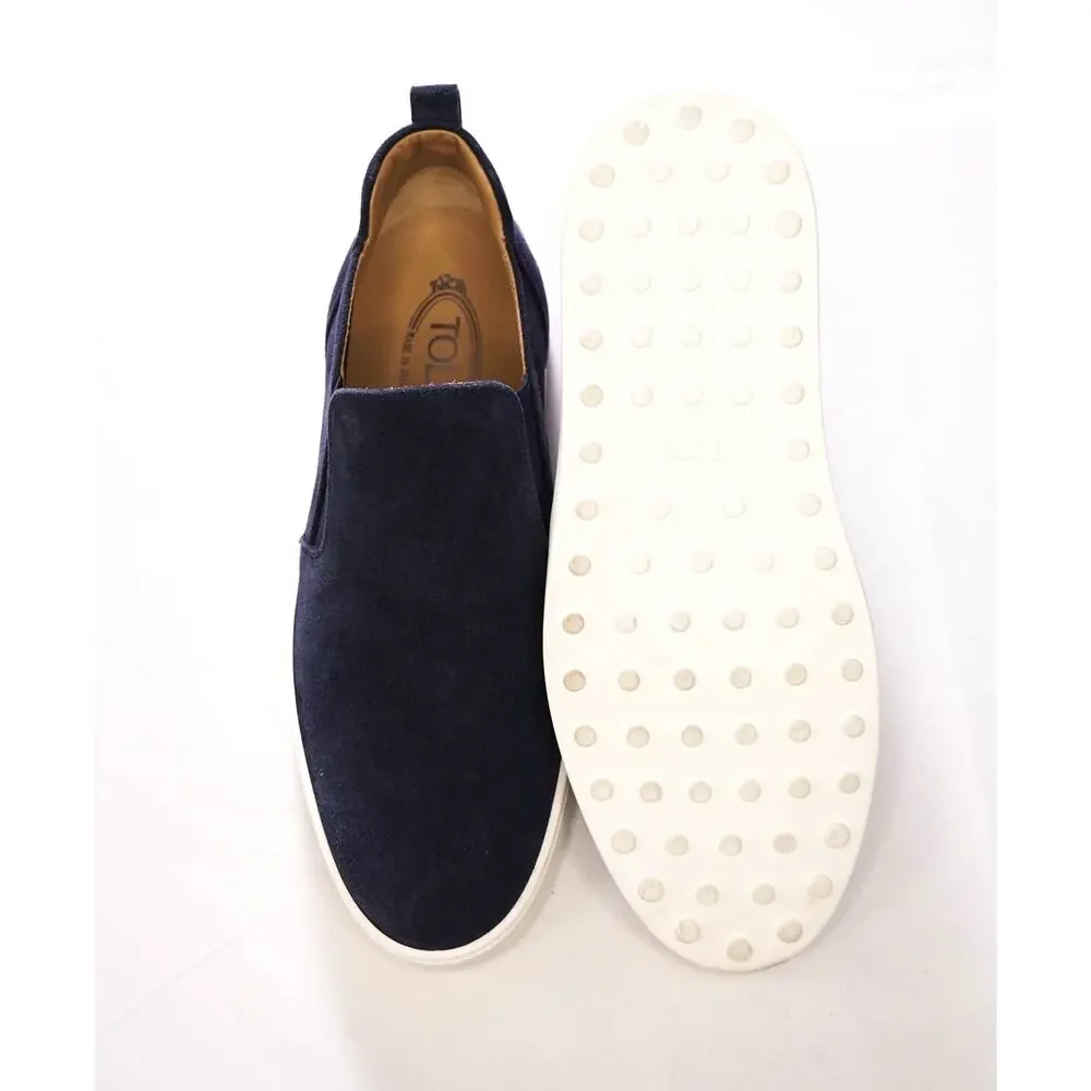 $825 TOD'S - Navy Blue Suede Loafers - US 8 (7UK)